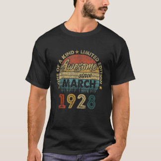 T-shirt 95e anniversaire Cadeau stupéfiant depuis mars 192