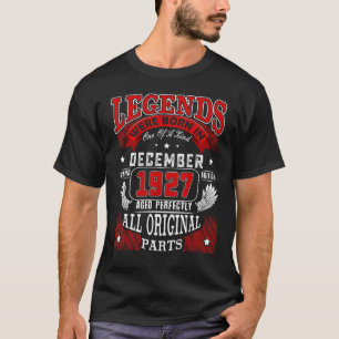 T-shirt 95e Anniversaire Légendes Né En Décembre 1927 95 Y