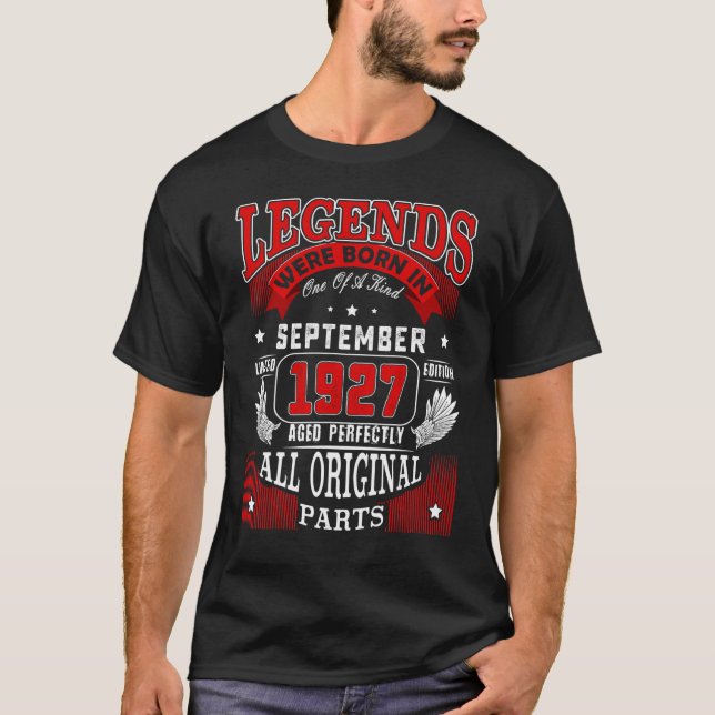 T-shirt 95e Anniversaire Légendes Né En Septembre 1927 95  (Devant)