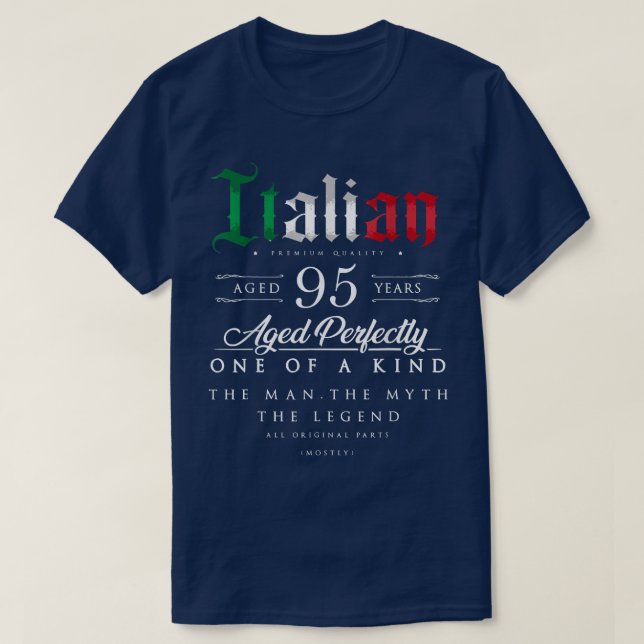 T-shirt 95e Birthday Poison Italian Age 95 years old born (Design devant)
