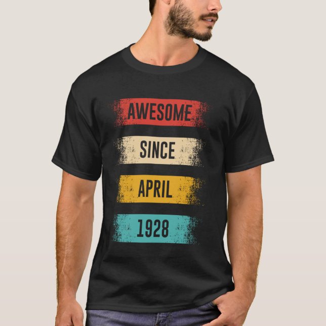 T-shirt 97 Ans Awesome Depuis Avril 1928 97th Birthda (Devant)