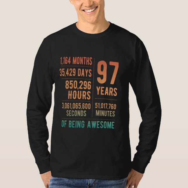 T-shirt 97e anniversaire Hommes Femmes Drôle 97 ans (Devant)