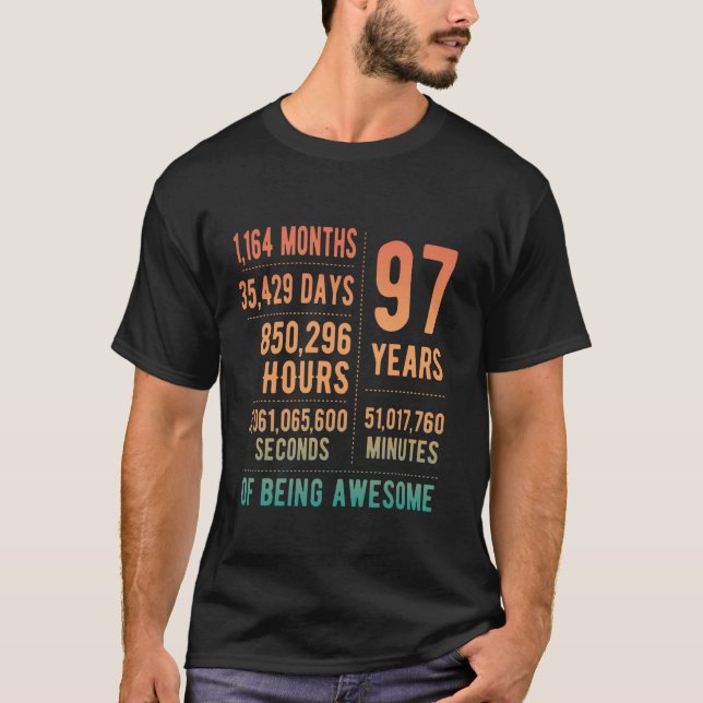 T-shirt 97e anniversaire Hommes Femmes Drôle 97 ans (Devant)