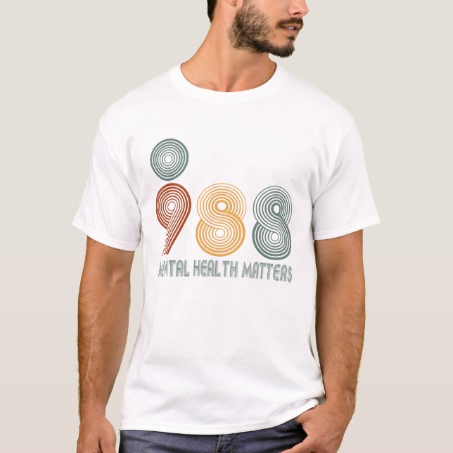 T-shirt 988 Point-virgule La santé mentale compte (Devant)