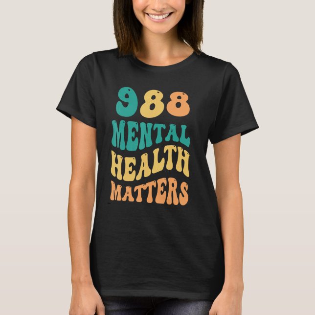 T-shirt 988 point-virgule La santé mentale compte Préventi (Devant)