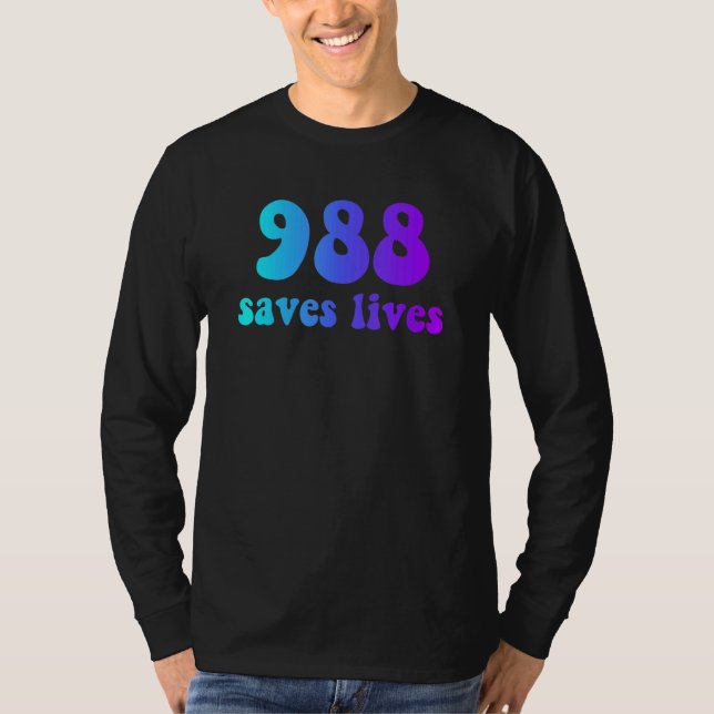 T-shirt 988 saves lives (Devant)