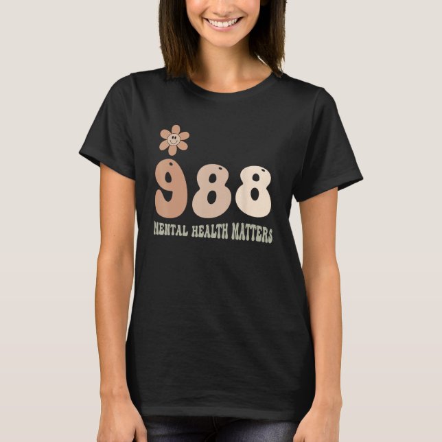 T-shirt 988 Semicolon Mental Health Matters Suicide Preven (Devant)