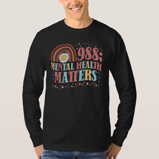 T-shirt 988 Semicolon Mental Health Matters Suicide Preven (Devant)