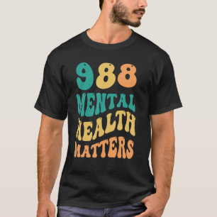 T-shirt 988 Semicolon, santé mentale, questions Suicide Em