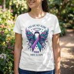 T-shirt 988 Suicide Prevention You Matter Ribbon Support<br><div class="desc">988 Suicide Prevention You Matter Ribbon Support T-Shirt ✨ SPREAD HOPE & SAVE LIVES Support mental health with this powerful 988 Suicide Prevention t-shirt. Featuring a vibrant Teal and Purple ribbon—the official colors for suicide prevention—cradled by ethereal angel wings, this design is a daily reminder that no one fights alone....</div>