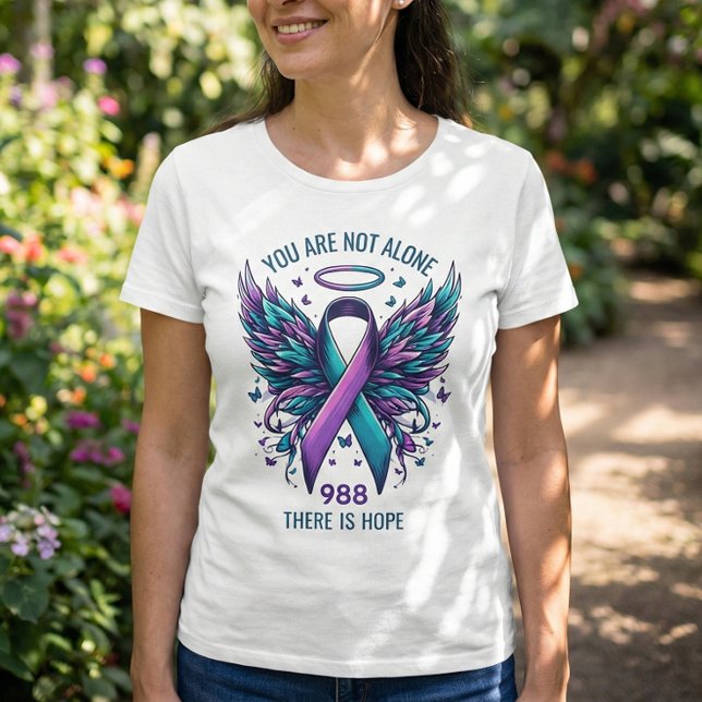 T-shirt 988 Suicide Prevention You Matter Ribbon Support (Teal and Purple, Suicide Prevention Awareness Ribbon Shirt)