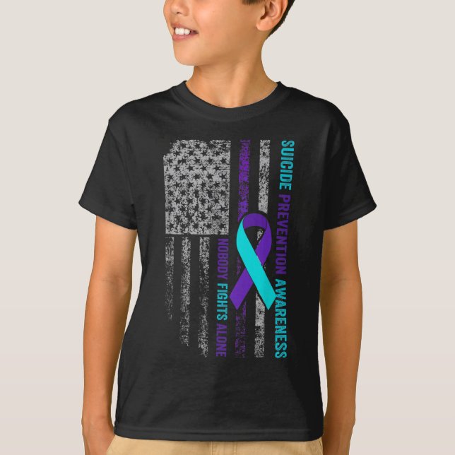 T-shirt 988Prévention du suicide Sensibilisation Usa Drape (Devant)