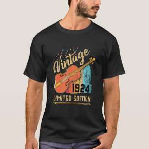 T-shirt 98e Anniversaire Violon Violon Retro 1924 Musique