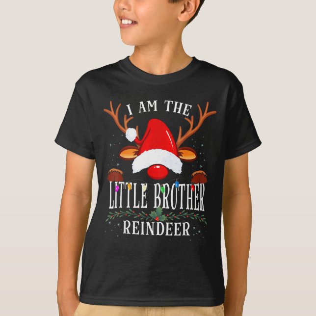 T-shirt 99 I Am The Little Brother Reindeer Christmas Fami (Devant)