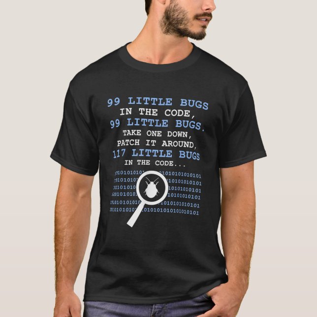 T-shirt 99 Petits Bugs Dans Le Code Drôle (Devant)