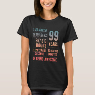 T-shirt 99e anniversaire Hommes Femmes Drôle 99 ans