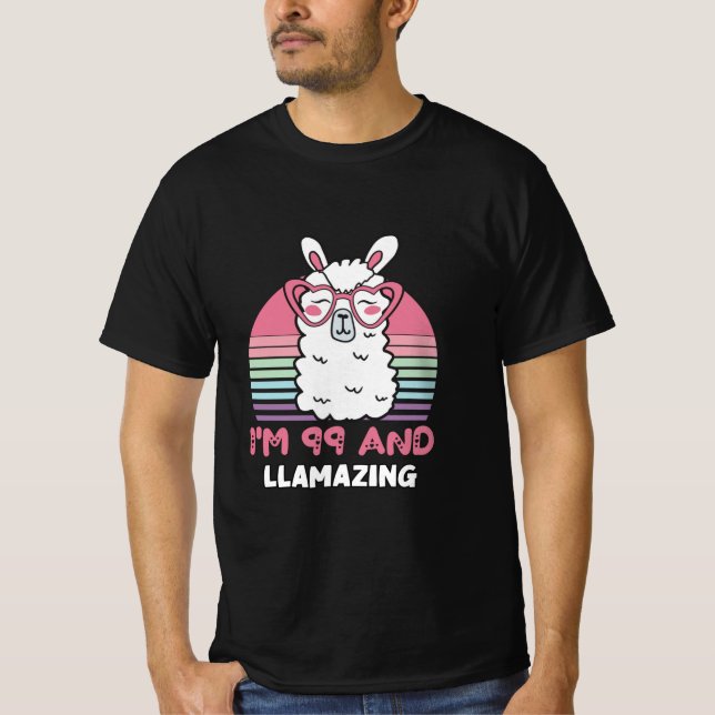 T-shirt 99e anniversaire Llamazing Llama 99 ans Anniversai (Devant)