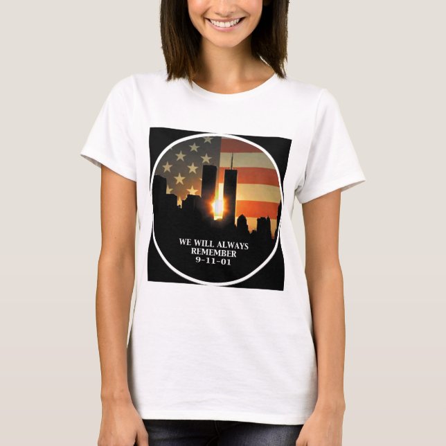 T-shirt 9-11 rappelez-vous - nous n'oublierons jamais (Devant)