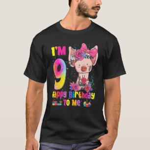T-shirt 9 Ancienne fille Awesome Princesse Cute Pig 9th Bi