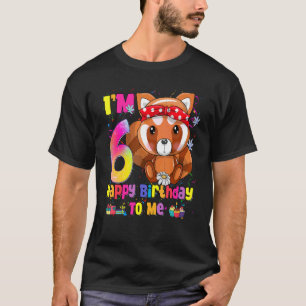 T-shirt 9 Ancienne fille Princesse Petit Panda Rouge 9e Bi
