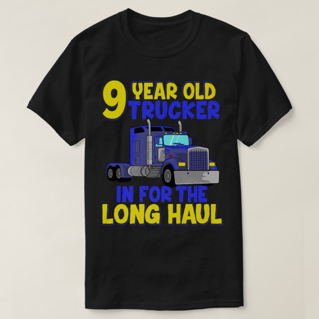 T-shirt 9 Anniversaire Camion Camion Enfants Camionneur Ga (Design devant)