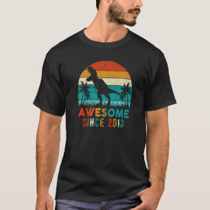 T-shirt 9 Anniversaire Dinosaur 9 Anniversaire Garçon Awes