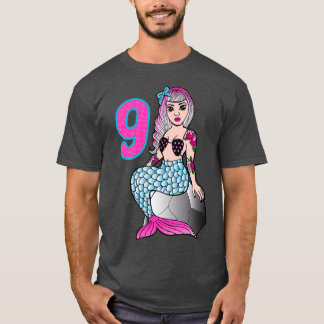 T-shirt 9 Anniversaire Fille Sirène