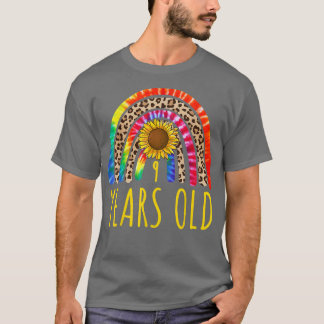 T-shirt 9 Ans 9Anniversaire Tie Dye Tournesol Leopard