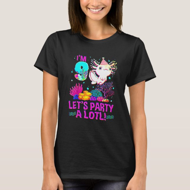 T-shirt 9 Ans 9e Anniversaire Axolotl Garçons Filles (Devant)