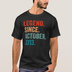 T-shirt 9 Ans 9e Anniversaire Légende Garçon depuis Octobr