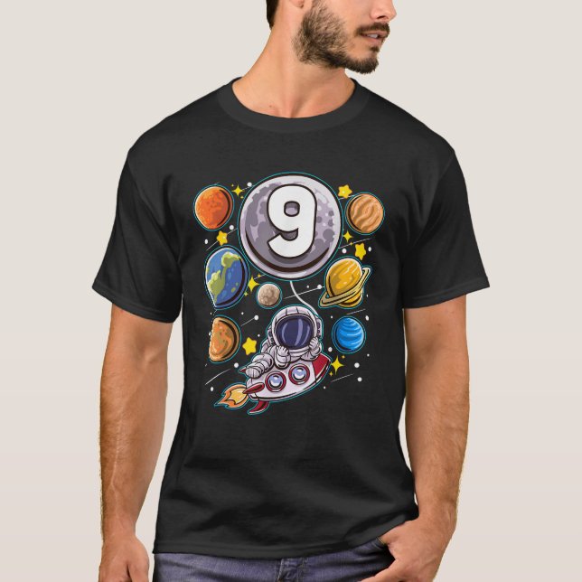 T-shirt 9 ans Anniversaire Astronaut 9e anniversaire Space (Devant)