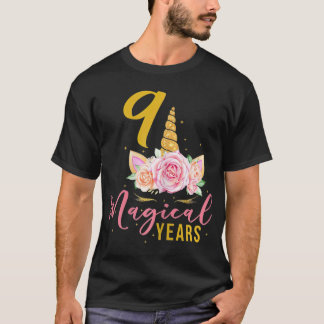 T-shirt 9 ans Anniversaire Cadeau fille Unicorn 9e