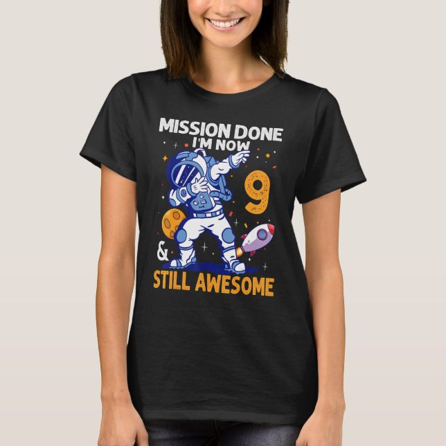 T-shirt 9 ans Astronaut planète spatiale 9e anniversaire g (Devant)