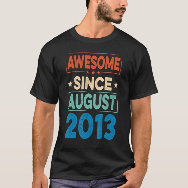 T-shirt 9 ans Awesome depuis août 2013 9e anniversaire (Devant)