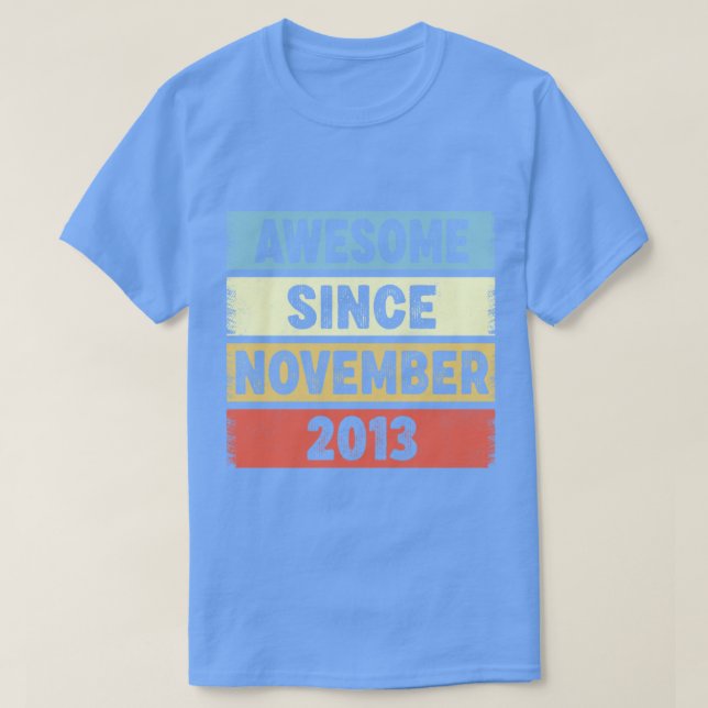 T-shirt 9 Ans Awesome depuis Novembre 2013 9e anniversaire (Design devant)