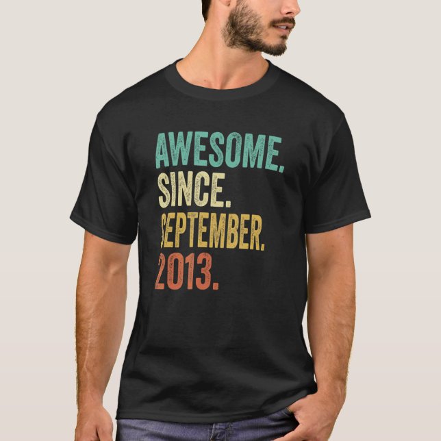 T-shirt 9 ans Awesome Septembre 2013 9e anniversaire B (Devant)