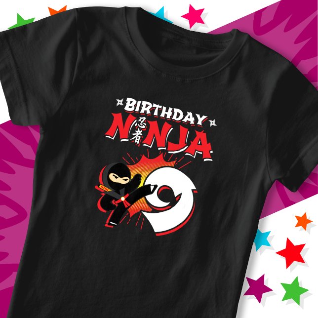 T-Shirt 9 Ans Bande dessinée Style Ninja 9e Anniversaire (Créateur téléchargé)