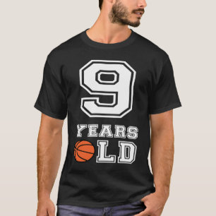 T-shirt 9 Ans Basketball Anniversaire Garçons 9E Anniversa