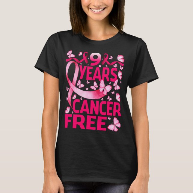 T-shirt 9 ans Cancer du sein sans survivant Papillon (Devant)