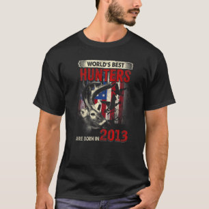T-shirt 9 Ans Chasseur De Cerfs Né En 2013 9e Anniversaire