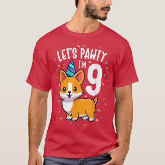 T-shirt 9 Ans Corgi Amoureux des chiens 9e Anniversaire So