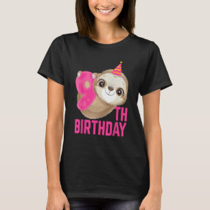 T-shirt 9 ans Cute Sloth Animal Lover Anniversaire 9e