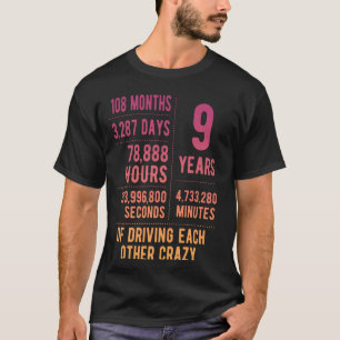 T-shirt 9 Ans de Mariage Drôle 9e Anniversaire de Mariage