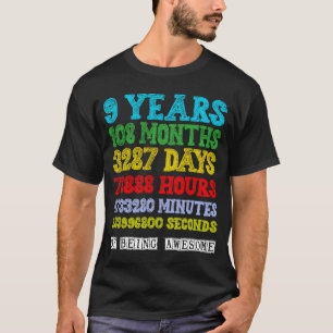 T-shirt 9 Ans d'être merveilleux 9 Anniversaire Neuf C