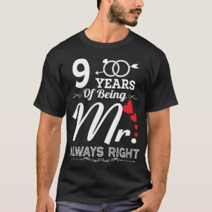 T-shirt 9 ans d'existence de M. Husband 9e anniversaire