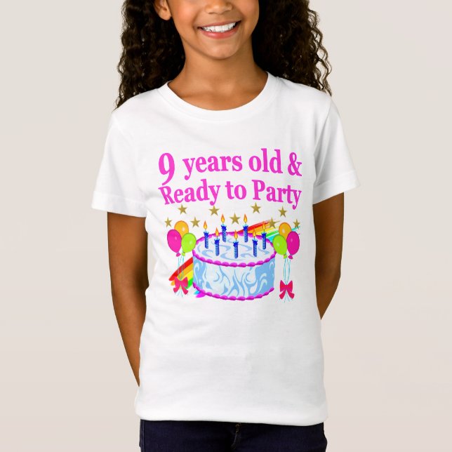 T-Shirt 9 ANS ET PRÊT À FAIRE LA FÊTE D'ANNIVERSAIRE CONCE (Devant)