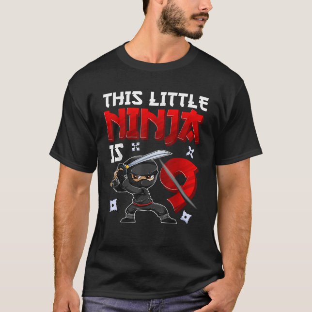 T-shirt 9 Ans Garçon Anniversaire Tee Cette Petite Ninja E (Devant)
