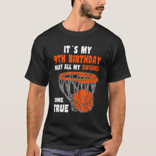 T-shirt 9 Ans Heureux 9e Anniversaire Basketball 9e Annive