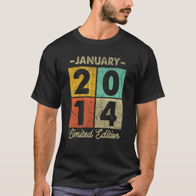 T-shirt 9 Ans Janvier 2014 9e Anniversaire 1 (Devant)