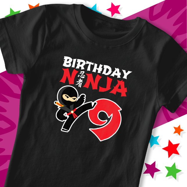 T-Shirt 9 ans Karate Ninja Party Enfants 9e anniversaire (Créateur téléchargé)